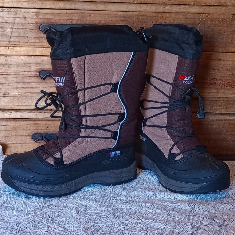 BAFFIN Women's Snogoose Winter Snow Boot Size 8 Brown/Taupe Beige Insulated